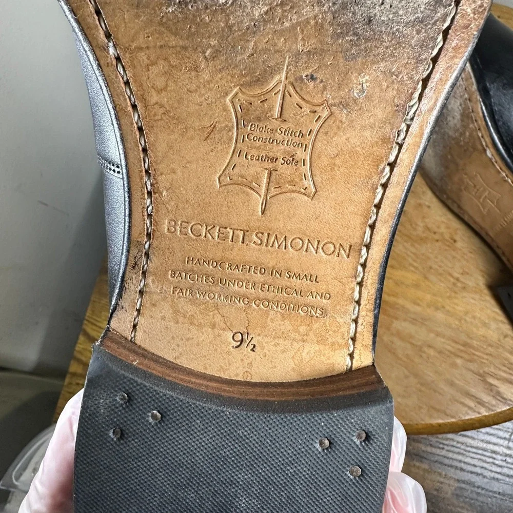 Beckett Simonon Douglas Jodhpur Boots Black Leather Mens 9.5 Blake Stitch
